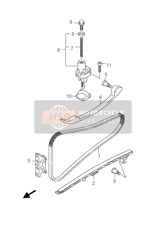 Suzuki AN400(A)(ZA) BURGMAN 2012 Catena a camme per un 2012 Suzuki AN400(A)(ZA) BURGMAN